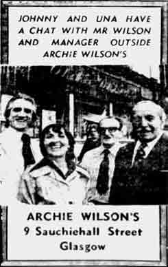 Archie Wilson's advert 1976